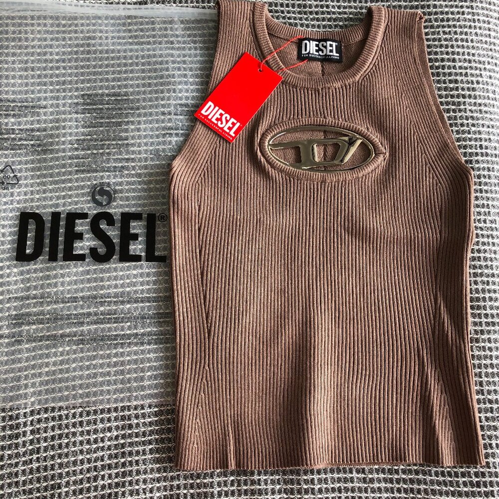 Diesel Ribknit viscose- lend tank top